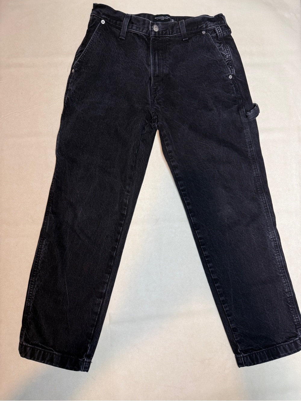 Abercrombie & Fitch Black Relaxed Carpenter Jeans